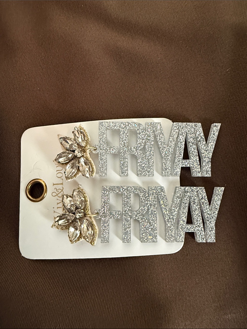 Glitter Drop Earrings in Silver